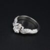 1.5ct Diamond Pave Engagement Ring Euro Shank Palladium Size 7.25 Unique, view 5