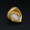 Opal Diamond Ring Abstract Modernist 18k Yellow Gold Size 6, view 5