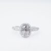 Oval Diamond Halo Engagement Ring 18k White Gold 1.4 ctw Size 6, view 5