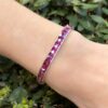Vintage Platinum Purple Garnet Bracelet 6" Umbalite Rare 20ct, view 3