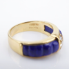 Van Cleef Arpels Ring Diamond Lapis Carved 18k Gold Sze 5.5 Yellow France, view 10