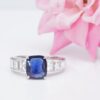 Burma Sapphire Diamond Ring GIA Platinum Engagement Cocktail Sz 7, view 1