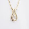 14k Yellow Gold 3/4ct Natural Pear Diamond Solitaire Pendent Necklace 18", view 6