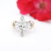 Platinum Gold Marquise Baguette 3.5ct Diamond Engagement Ring Sz 7.25 GIA, view 2