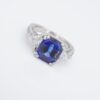 Platinum Sapphire Diamond Ring Natural Madagascar AGL Cert, view 11