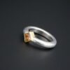 Matthew Trent Platinum 18k Gold Orange Sapphire "Donut" Ring Size 5.25, view 3