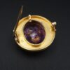 Antique 18k 14k Gold Diamond Amethyst Inlay Pendant Brooch 1", view 4