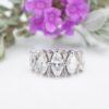 Platinum 2 ctw Marquise Diamond Cocktail Stacker Band Ring Size 5.75, view 1
