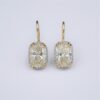 Antique Cushion Cut Diamond Earrings 4.2 carat 18k Gold Platinum 3/4", view 6