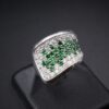 2 carat Diamond Tsavorite Garnet Ring Pave 18k White Gold Size 8.25, view 5