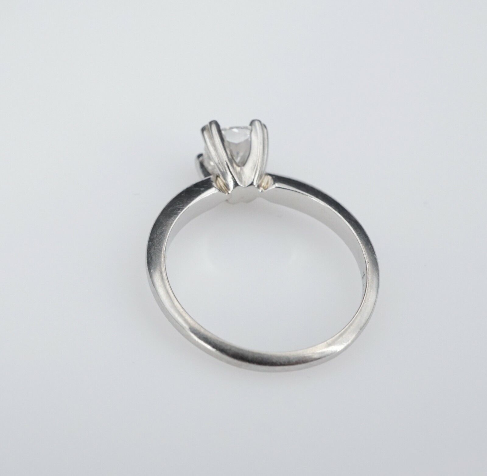 Platinum Solitaire 2/3 carat Cushion Cut Diamond Engagement Ring Size 6.5, view 3