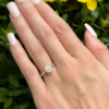 18k White Gold Natural Diamond Engagement Ring Sz 6.5 French Mid Century, view 4