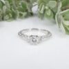 Platinum Tacori Diamond 3 Stone Eternity Engagement Ring Sz 7.25 with Box, view 1