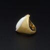 Opal Diamond Ring Abstract Modernist 18k Yellow Gold Size 6, view 4