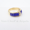 Van Cleef Arpels Ring Diamond Lapis Carved 18k Gold Sze 5.5 Yellow France, view 1