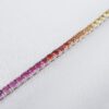 NEW 14k White Gold 7.5 ctw Natural Sapphire Rainbow Tennis Bracelet 7.5", view 3