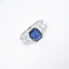 Burma Sapphire Diamond Ring GIA Platinum Engagement Cocktail Sz 7, view 6