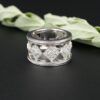 Charriol 18k White Gold 1/2 cttw Diamond Station Milgrain Band Ring Sz 6, view 3