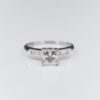Vintage Platinum Natural Diamond Princess Engagement Ring Size 6.5, view 4