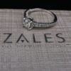 Zales 14k White Gold 1 ctw RBC Diamond Halo Engagement Ring, view 4