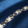 Circa 1915 14k Airplane Enamel Bracelet Yellow Gold 7" WWI w/ Plane Charm, view 1