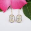 Antique Cushion Cut Diamond Earrings 4.2 carat 18k Gold Platinum 3/4", view 4