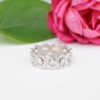 NEW 14k White Gold Diamond Slice 7mm Wide Eternity Band Ring Size 7, view 1