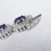 14k White Gold 16cttw Natural Sapphire Diamond Halo Tennis Bracelet 7.25", view 7