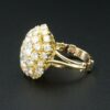 Vintage 18k Yellow Gold 4ct Pave Diamond Dome Ring Size 7.25 Adjustable, view 8