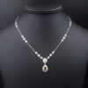 NWOT 18k Gold 3.4ct Pear Cut Chocolate Diamond Halo Pendant Necklace 16", view 2