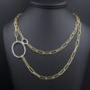 Ileana Makri 18k Gold Diamond Universe Oval Chain Necklace Paperclip 40", view 3