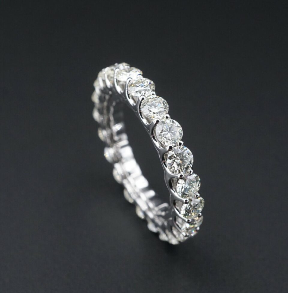 14k White Gold 2.75 carat Diamond Eternity Band Size 7, view 2