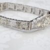 Classic Antique Art Deco 14k Gold 1ct Three Diamond Filigree Bracelet 6.5", view 6