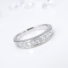 Platinum 1ct Diamond Half Eternity Band Stackable Ring Size 7.25 Princess, view 5