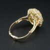 Vintage 18k Yellow Gold 4ct Pave Diamond Dome Ring Size 7.25 Adjustable, view 6