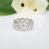 NEW 14k White Gold Diamond Slice 7mm Wide Eternity Band Ring Size 7, view 5