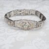 Classic Antique Art Deco 14k Gold 1ct Three Diamond Filigree Bracelet 6.5", view 4