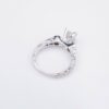 Hand Engraved 18k White Gold 1.3 ct Princess Diamond Engagement Ring Sz 6, view 7