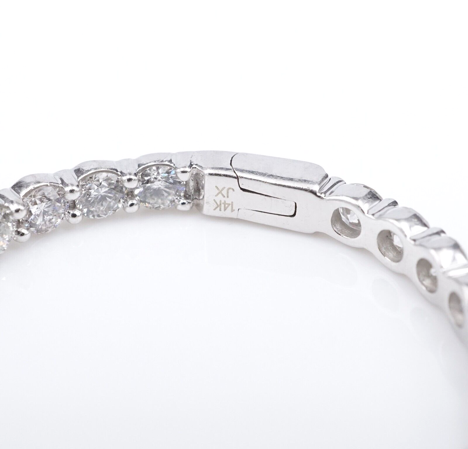 Diamond Inside Out Hoop Earrings 14k White Gold 6 carat Natural 1.3", view 6