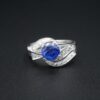 Vintage Platinum 2ct Natural Ceylon Sapphire Diamond Ring Set Size 8, view 3