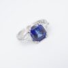 Platinum Sapphire Diamond Ring Natural Madagascar AGL Cert, view 12