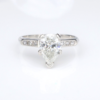 Vintage Platinum 1 carat Pear Diamond Engagement Ring Size 4.5 Sizable, view 1