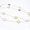 14k Gold Faceted Citrine Quartz Amethyst Prasiolite Station Necklace 36", view 1