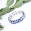 14k Gold Ombre Blue Sapphire 4ctw Eternity Band Ring Anniversary Size 7, view 3