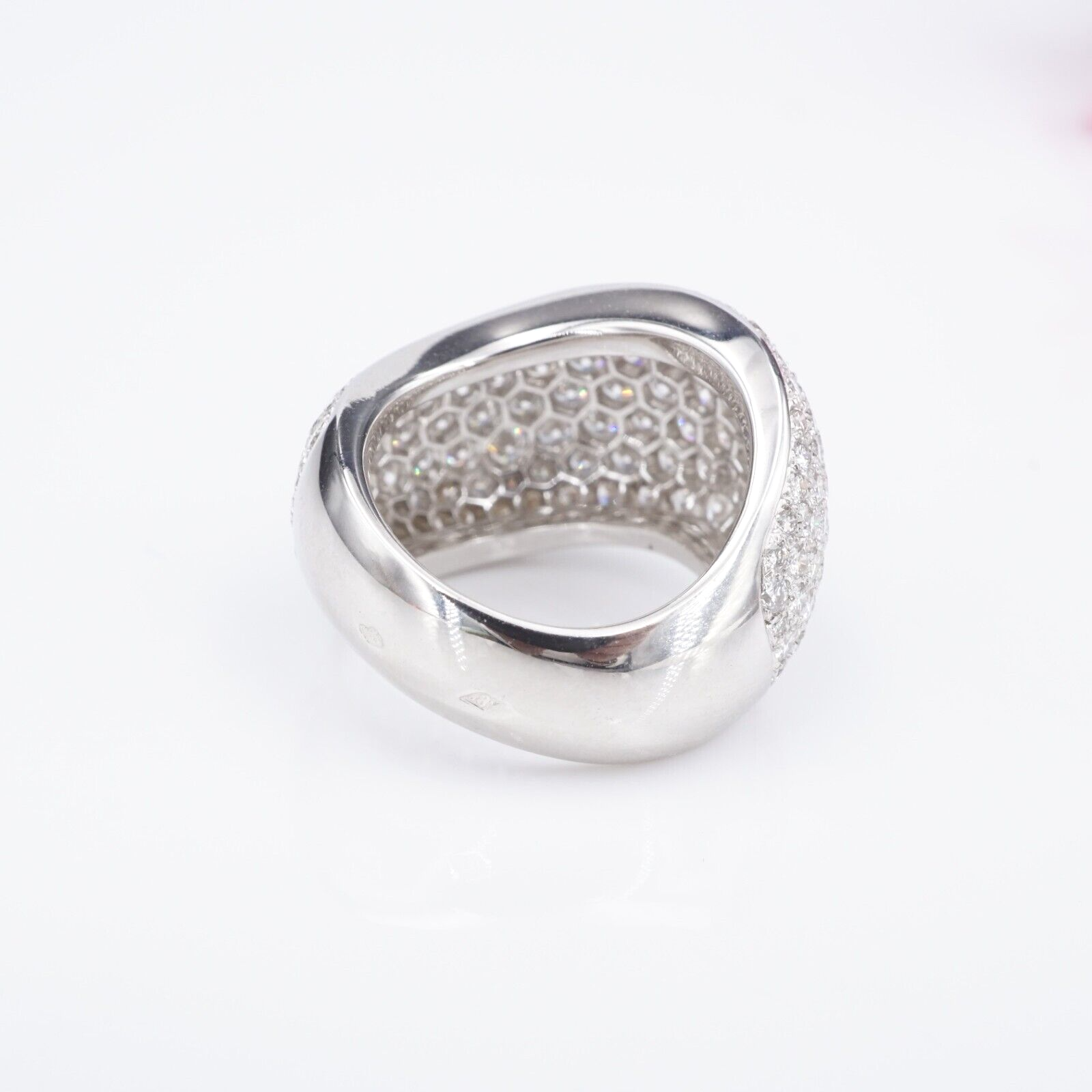 Cartier 18k Pave Diamond Wave Ring 5 carat Bombe Dome Size 5.75 Euro 51, view 11