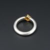 Matthew Trent Platinum 18k Gold Orange Sapphire "Donut" Ring Size 5.25, view 4