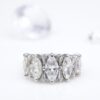 Platinum 2 ctw Marquise Diamond Cocktail Stacker Band Ring Size 5.75, view 4
