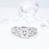 Classic Platinum 2ct Princess Diamond Engagement Ring Size 7.5 GIA D SI1, view 1