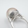 Vintage Mabe Pearl Diamond Ring Platinum Size 6.75 15 mm, view 7