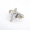 Platinum Gold Marquise Baguette 3.5ct Diamond Engagement Ring Sz 7.25 GIA, view 4
